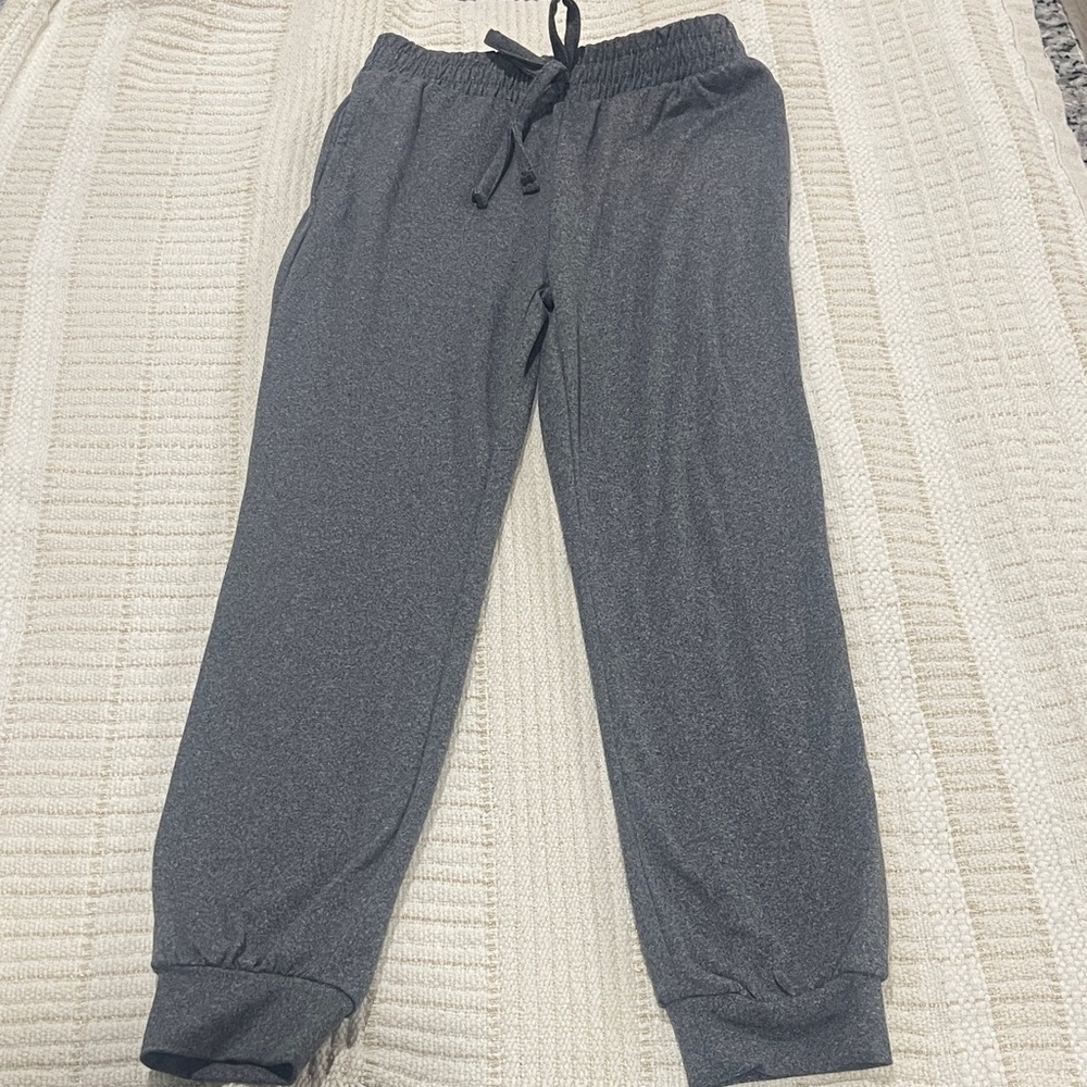 Kids Gray Elastic-Waist Jogger Sweatpants